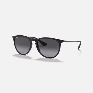 Ray-Ban Erika Classic Sunglasses, Black Rubber Frame and Gray Gradient Lenses